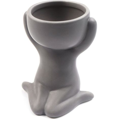 Humanoider Keramik-Blumentopf für Sukkulenten, kleine Vase, Bastelarbeiten, Bürodekoration YL1483--2 (1/5)