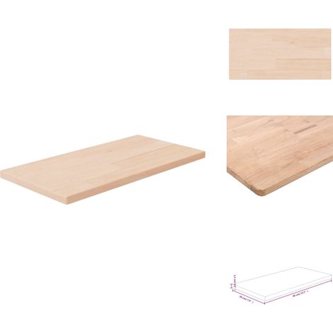 The Living Store Regalboden 40x20x1,5 cm Unbehandeltes Massivholz Eiche - Eichenholz (1/4)