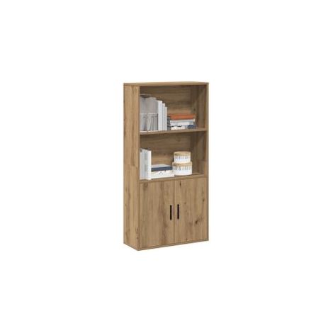 Bibliothèque chêne artisanal 60x24x120 bois d'ingénierie (1/5)