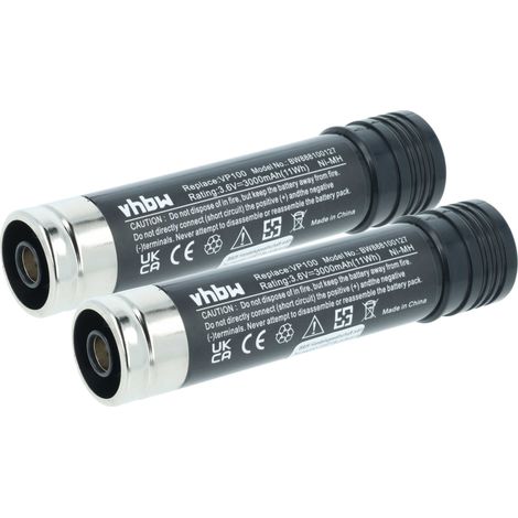 vhbw 2x Akku kompatibel mit Black & Decker Versapak VP940, VP730, VP750 Werkzeug (3000 mAh, NiMH, 3,6 V)