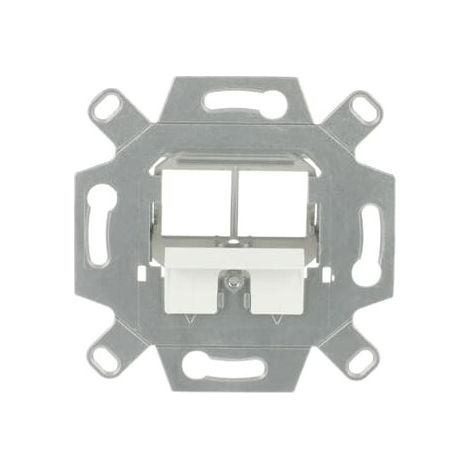 Busch-Jaeger Adaptador de comunicación Keystone diseño recto 2 veces plata (0219/14), 2CKA000230A0471