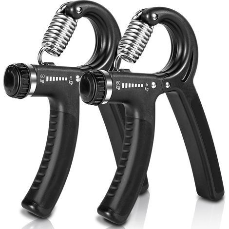 Handgripper - Régulable 10 à 50 kg - Pour Renforcement de la Préhension et des Avant-Bras - Usage Domestique Bureau Extérieur - Lot de 2 (1/5)
