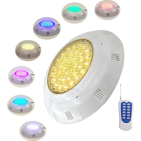 Lampe de piscine souterraine étanche IP68 couleur RVB 12 V, télécommande RF sans fil, adaptée aux murs de piscine, très adaptée aux piscines, aquariums domestiques (1/5)
