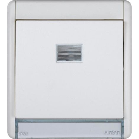 Interrupteur Simon Aqua 10AX avec témoin IP55 gris (1/2)