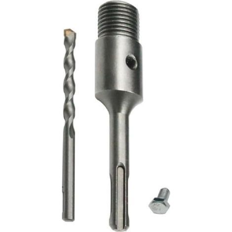 Adaptateur pour foret à béton SDS Plus de 110 mm avec foret de guidage et rallonge M22, idéal pour percer la maçonnerie et le béton. (1/5)