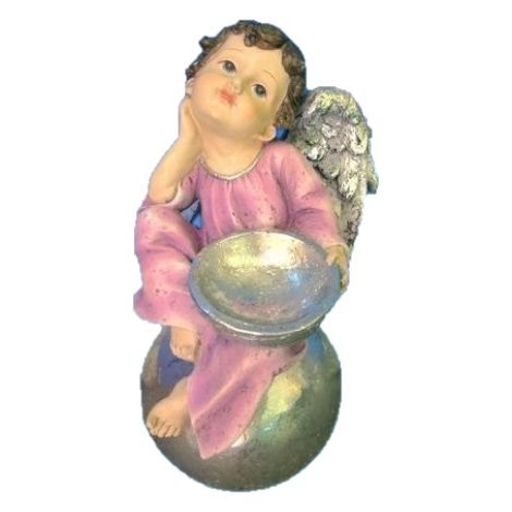 Decorazione Addobbo Natale Angelo in resina su sfera medio
