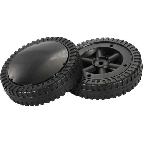 Lot de 2 roues noires de 15 cm (6 pouces) pour barbecue, roulement fluide - En stock (1/5)