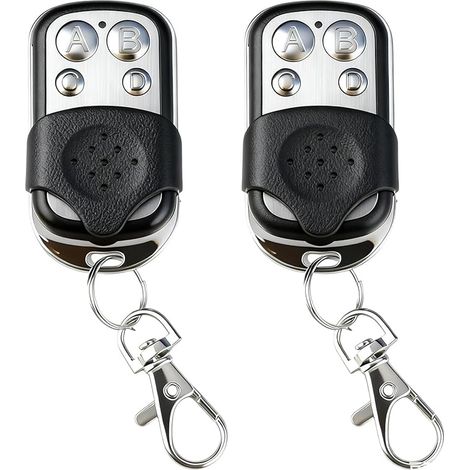 Telecomando universale per cancello a 433,92 MHz, 2 pezzi, compatibile con telecomando per porta da garage a 4 pulsanti e codice variabile, duplicatore wireless per cancello auto e barriera (100 m) (1/5)