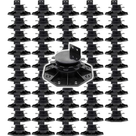 XPOtool Set 50x Stelzlager für Terrassen, 2700kg, 33-64mm, höhenverstellbare Stellfüße für Terrassendielen, Platten und Planken