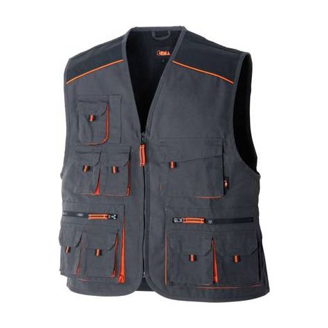 Gilet da lavoro canvas 48310 - 260 Gr. - 85% poliestere - 35% cotone - con inserti antiabrasione - Taglia: XS