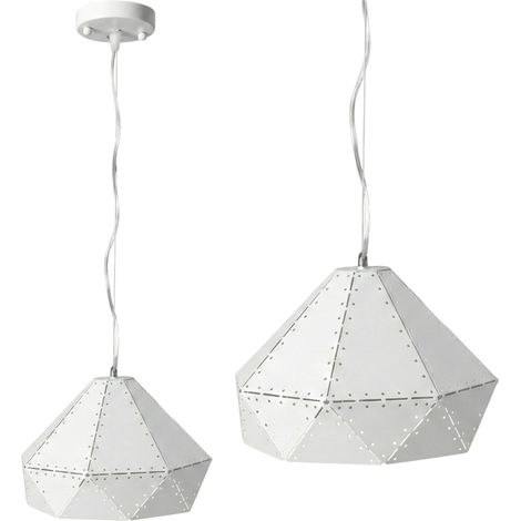 LÁMPARA de SUSPENSIÓN APP237-1CP METAL BLANCO TRIANGULOS 1-PUNTOS de LUZ E27 29X29X20CM AJUSTABLE (1/5)