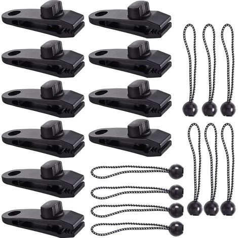 DEESSE SHOP - Clip de bâche de tente, 20 pièces pince de bâche, clips de tente, clips de bâche robustes, auvents de bâche, clips de tente à bouche de crocodile pour tentes, bâches, auvents, caravanes (1/5)