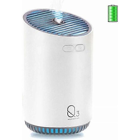 Mini-Reise-Luftbefeuchter mit Batterie, tragbar, mit Diffusor ohne Filter für Yoga, Spa, automatisches Personal-Luftbefeuchter (weiß)