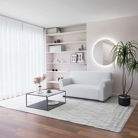 Housse de canapé, Blanc, 2 PLACES (1/5)