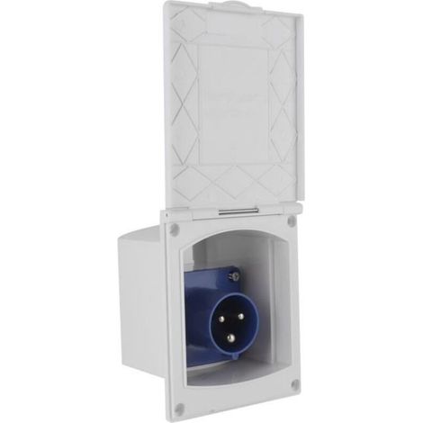 RV accessory 16A 220V-240V external waterproof 3-pin recessed female power outlet for caravan/motorhome (1/4)