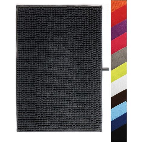 Tappetino da bagno modello chenille cm.60x90 grigio MSV (1/5)