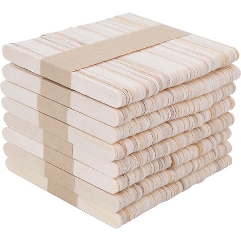 Lot de 400 bâtonnets en bois pour glace, accessoires de bricolage manuel et création artistique DIY. (1/5)