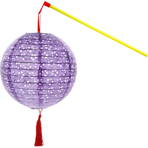 Lanterne En Papier - Découpe Creuse - Avec Lumière LED Intégrée - Pour Décoration Intérieure Extérieure - Avec Cordon De Suspension Et Pompon - Lot De 1 (1/5)
