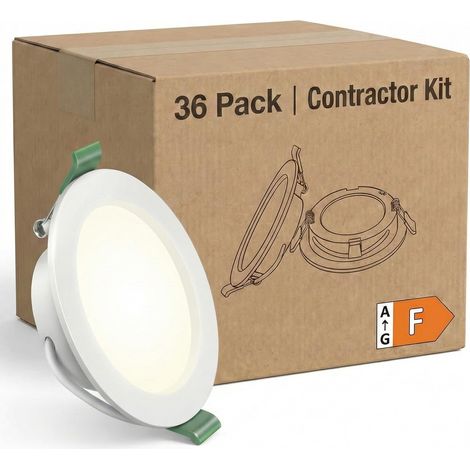 Lot de 36 Spot LED Encastrable Extra Plat, 4W (Eq. 40W) 6000K Blanc Froid, 339LM, Découpe Ø75-80mm, Profondeur 28mm, Sans Scintillement, Downlight Plafond pour Bureau Cuisine Couloir