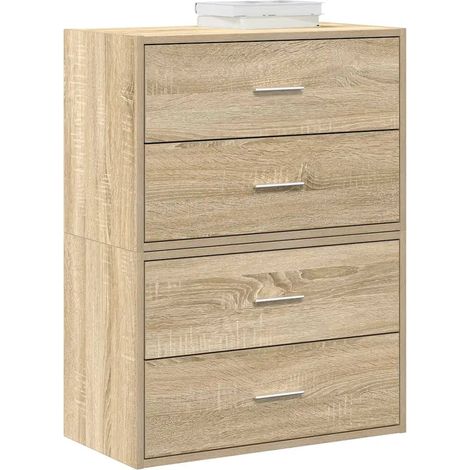 Set di 2 armadietti portaoggetti con 2 cassetti 60 x 31 x 40 cm in legno multistrato rovere sonoma 020051193