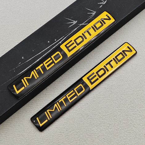 (2 pièces Noir Jaune) Emblème 3D en aluminium ÉDITION LIMITÉE Autocollants pour voiture Compatibles avec BMW Audi Honda Opel Toyota Mazda Accessoires moto (1/4)