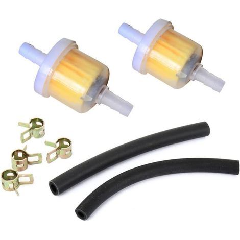 Kit de conduite de carburant, filtre à carburant pour moto, kit de filtre à carburant en ligne pour moto 8 pièces de filtres à carburant, 8 pièces de conduites de carburant, 16 pièces de collier (1/5)