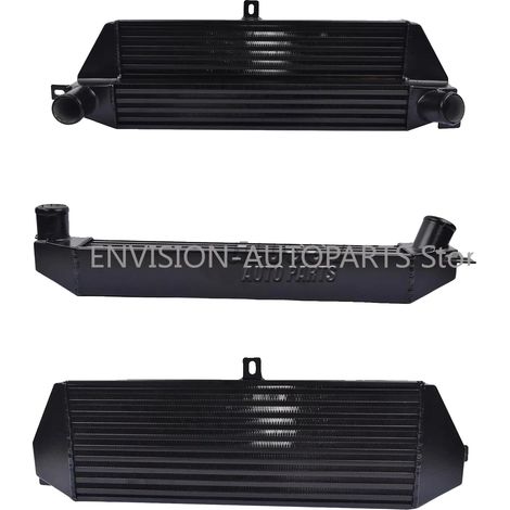 Intercooler de aluminio, dimensiones del núcleo: 530 mm x 194 mm x 80 mm, diámetro de entrada: 52 mm, diámetro de salida: 55 mm. Compatible con Mini Cooper S R56/R57/R58 (2006-2012). (1/5)