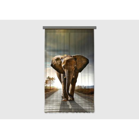 Elephant, rideau imprimé 140x245 cm, 1 pièce (1/5)
