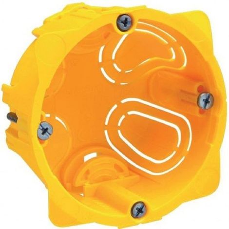 Boîte d'encastrement 1 poste - Lot de 20 - Pour cloisons sèches - Fixation à vis ou griffe - Profondeur 60mm