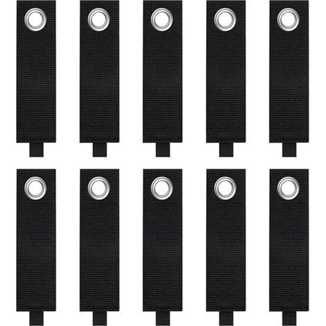 10PCS Organisateur Support Rallonge, Sangles Rangement d'extension Robustes Sangles Câble à Boucle à Crochet Portables avec Œillet pour le Stockage de Câbles de Cordes de Tuyau d'arrosage (1/5)