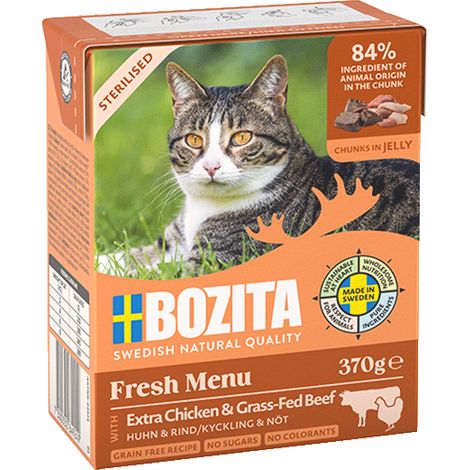 Bozita Morceaux stérilisés en gelée au poulet et au bœuf 370 g