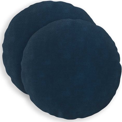 Cushion Cover 2 pcs HEERLEN Blue Ø 30 cm Microfiber Fleece vidaXL (1/5)