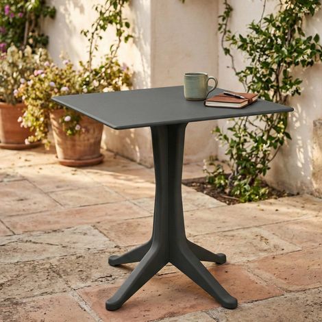 Table d'extérieur Agostini, 6 places, Made in Italy, 70x70x72h cm Noir Anthracite (1/5)