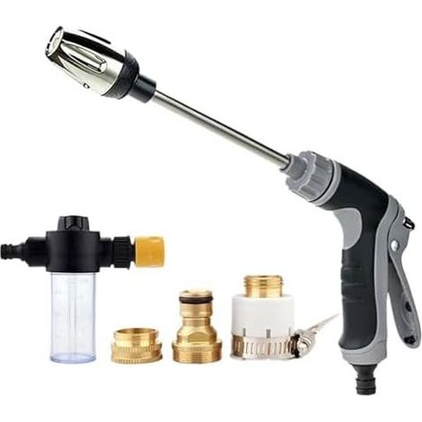 Lancia idropulitrice ad alta pressione estensibile - Ugello rotante a 3 modalità per estensione, giardino, esterni, patio, cortile, marciapiede, garage, recinzione (1/5)