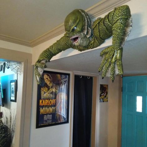 JSSEVN - Figuras de monstruos de terror de Universal: La criatura de la laguna negra, el hombre lagarto, para decoración de pared exterior. (1/5)