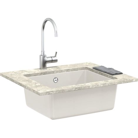 Évier Blanc 530 x 460 mm 80% Quartz et 20% Résine