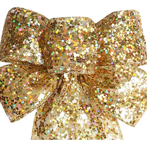 Nœud décoratif de Noël en lin imitation, ruban artisanal, ornement de fête pour maison, 1 pièce (1/2)