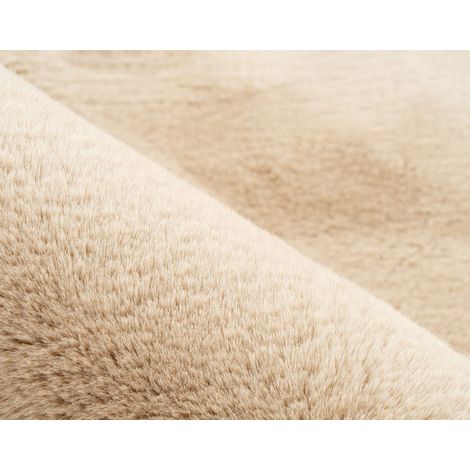 Joy - tapis organique - fausse fourrure - crème - crème (1/5)
