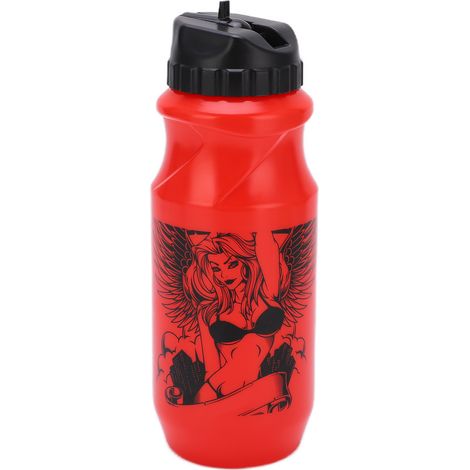 Gourde de vélo 650ml, bouchon élargi facile à nettoyer, bec escamotable pour sport et cyclisme, design rouge élégant (1/5)