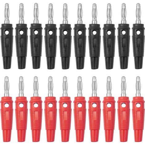 20 Pièces fiche Banane 4mm,10 Rouge & 10 Noir 20A fiche Enceinte Audio Haut Parleur Connecteur pour raccorder Les Enceintes HiFi, amplis, ampli-Tuners et chaînes stéréo
Marque : BuxiuGK (1/5)