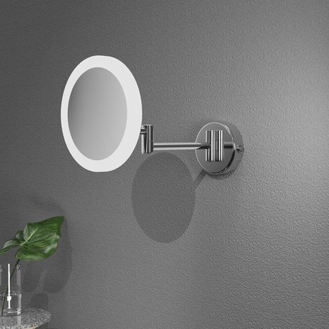 Signature Emily Round LED Cosmetic Frameless Bathroom Mirror - Chrome (1/3)