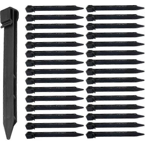 Lot de 30 piquets de bordure écologiques en plastique, 25 cm (10 pouces), pour plantes et pelouse, robustes. (1/5)