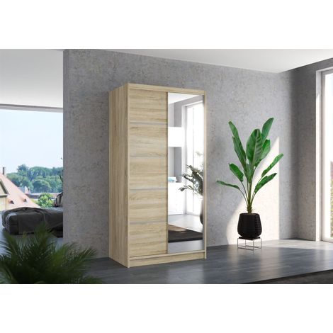 Schiebetürenschrank Schrank Nr.125 in Sonoma matt 100x200x58 cm (1/3)