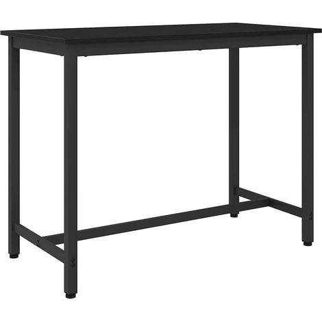 Table Black Oak 100 x 50 x 76.5 cm Engineered Wood and Steel vidaXL