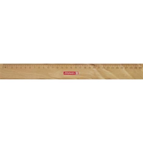 Règle Bois - 30 Cm - Règle Écolière En Hêtre Avec Bords Métalliques Renforcés - 1 Pièce