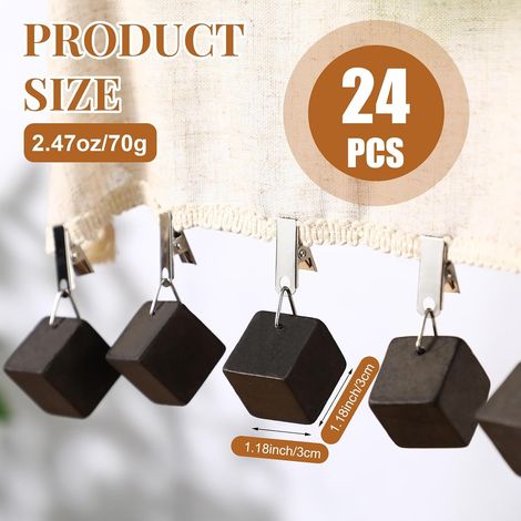 24 poids pour nappes, nappes, supports avec pierres, poids pour nappes, cube de marbre lourd, support de nappe avec pince métallique pour dîner en famille, décoration de fête, pique-nique en plein air (1/4)