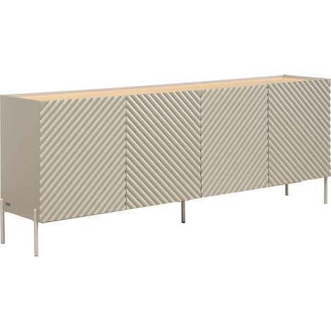 Credenza con 4 ante in MDF Beige e naturale chiaro - TASIBA