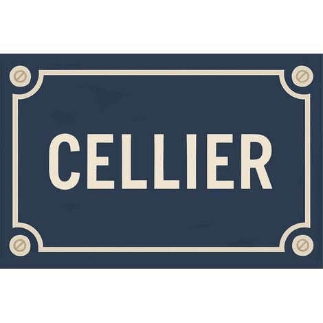 Plaque de porte en métal  Cellier  Style plaque de rue (1/2)