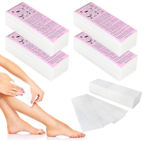 500 Pièces De Bandes De Cire Epilation Lisses Non Tissées Non-Tissé pour Le Corps et Le Visage pour Tout Type De Cire Sur Les Jambes, La Poitrine, Le Dos, Les Parties Intimes (1/5)