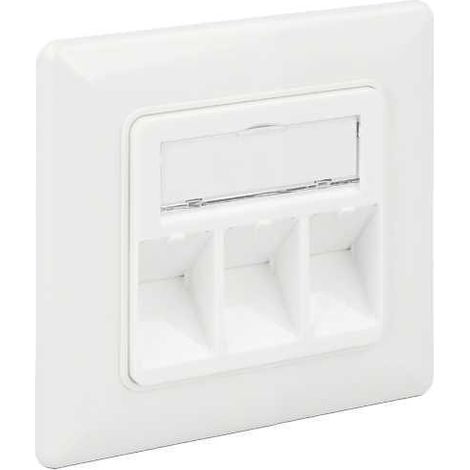 Prise murale pour 3 modules Keystone / blanc (RAL9010) (1/4)